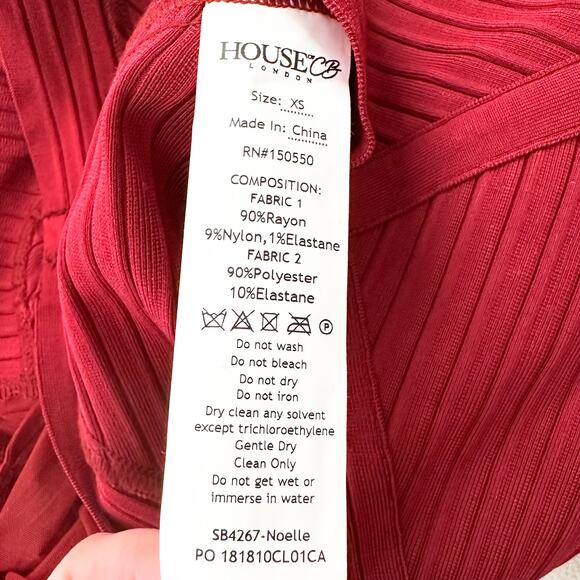 House of CB Coquette Lolita Feminine Noelle Bandage Sheer Sleeve Dress Red sz XS - Picture 11 of 11